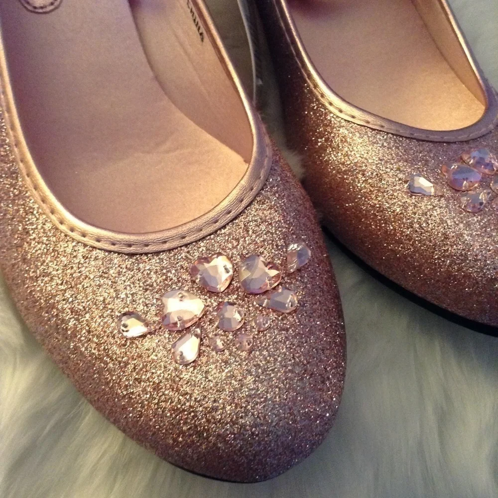 Pink heels glitter special occasion shoes